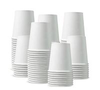 CHEF ROYALE 500x 7oz White Paper Cups for Hot & Cold Drinks - Single Wall Takeaway Paper Cups -Disposable Coffee Cups - Ideal for Your Home, Café, Work, Parties or Outdoors. (500)