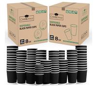 CHEF ROYALE 500x 8oz - Premium Kraft Triple Walled Disposable Coffee Cups Without Lids Paper Ripple Cups