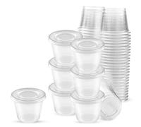 CHEF ROYALE 50pcs Disposable Shot Glasses - Clear with Lids - 30ml - Ideal for All Events