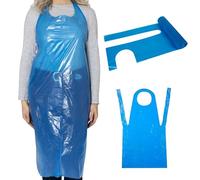 CHEF ROYALE Blue Disposable Plastic Aprons: 100-Pack, Adult Size 70 x 120cm, 10 Microns (100)