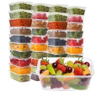 CHEF ROYALE Food Storage Container with Lids 50 x 650ml Plastic Food Prep Takeaway Container with Airtight Lids Microwave, Freezer & Dishwasher Safe Ideal for Takeaway Recyclable