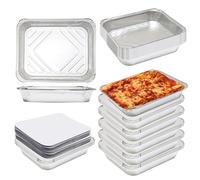 CHEF ROYALE Medium Gastroes Foil Pans with Paper Lids (Pack of 1) Heavy Duty Disposable Baking Trays for Catering, Food Storage & Meal Prep (1)