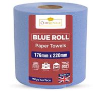 Chef Royale Multipurpose Kitchen Rolls - Blue Centrefeed Tissues, for Home Office Warehouse Bathroom Garage (Blue, Pack of 2)