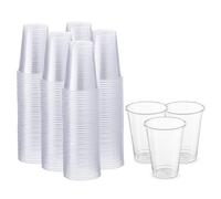 CHEF ROYALE Pack of 100 Clear Plastic Cups 7oz Disposable Drink Water, & Juice Reusable Durable and Glasses for Travel, Parties Events 180ml Drinking (100) (PP53433)