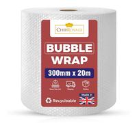 CHEF ROYALE Polyethylene Bubble Wrap Roll, 300mm x 20m, Clear, Packaging Essentials for House Moving, Shipping & Storage