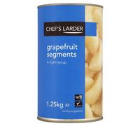 Chef’s Larder Grapefruit Segments in Light Syrup 1.25kg | Catering Size Tin | Sweet & Tangy Fruit Segments | Ideal for Desserts, Breakfast & Food Service