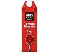 Chef’s Menu Tomato Passata 1kg - 100% Italian Sieved Tomatoes, Smooth Tomato Sauce Base for Pasta, Pizza & Cooking, Rich Natural Flavour, Ready to Use Passata for Home & Catering Kitchens