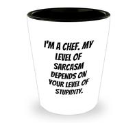 Chef Sarcastic Gifts | Funny Shot Glass for Chefs | Chef Gifts for Father's Day Presenets | Microwave & Dishwasher Safe Ceramic White 1.5oz