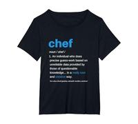 Chef Shirts for Men Funny T Women Cooking Apparel Definition T-Shirt, Women's Plus, Black, 6X
