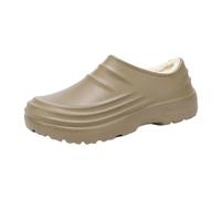 Chef Shoes for Women Men Warm,Non-Slip,Anti-Oil,Anti-Odour,Comfortable and Lightweight,Winter Warm Shoes,Slip On Indoor (Khaki A,36)
