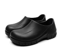 Chef Shoes Men, Non Slip Oil Water Resistant Safety Comfortable Work Shoes for Men Women Nursing Kitchen Garden Restaurant Food Service Black Clogs UK8.5