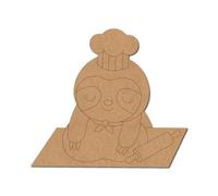 Chef Sloth Pre Marked Design 1 - Premium MDF & Plywood Embellishments Laser Cut Craft Shapes for Scrapbooking, Card Making, DIY Decor, Weddings & Personalized Projects