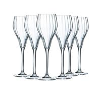 Chef & Sommelier Symmetry Champagne Flute 16 cl Set of 6 | Resistant transparent glass, champagne and creamy glass, dishwasher-safe, made in France