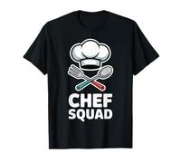 Chef Squad Cute Chef Hat Character Graphic T-Shirt