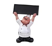 Chef Statue Resin Italian Chef Kitchen Decoration with Welcome Board Decoration Chef Welcome Sign Suitable Home Bars Restaurants Coffee Shops Home Decoration (D, 20x13x8cm)