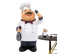 Chef Statues for Kitchen Decor, Chef Statue - Farm Figurine Decor | Resin Statue Ornament, Small Bearded Chef Statue for Countertop, Cabinet, Cabinet Decoration