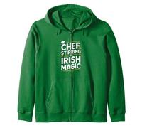 Chef Stirring Up Irish Magic St Patricks Day Zip Hoodie