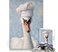 Chef Swan Painting 1000 Piece Teenager Puzzles Clear Thinking Gentle Pastime Precise Edges Ideal Xmas Gift (38x52cm)