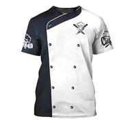 Chef T Shirts for Men Women 3D Printed Short Sleeve T-Shirts Round Neck Pullover Tops Sports Novelty Tees Unisex Master Chef Gifts Work Wear Uniform