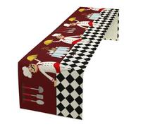 Chef Table Runner,Cartoon Cute Fat Chef Cooking Theme Table Cloth for Home Kitchen Dining Party Indoor Outdoor Decoration 13x108 Inch