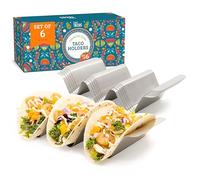 Chef Tacos Stainless Steel Taco Holder Set of 6, with Handles