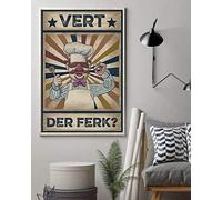 Chef Vert Der Ferk Vertical Poster Vintage Retro Funny Cosmos Swedish Chef Vert Der Ferk Vintage Poster Vert Der Ferk Gift Art Metal Sign 8X12 inch