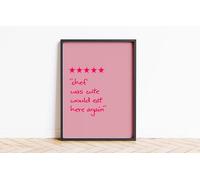 Chef Was Cute Would Eat Hear Again 5 Stars Print Wall Posters Art A5 A4 A3 A2 A1 Maxi Home Decor Unframed Quotes Colours (Rose Raspberry, A3-297 x 420 mm)