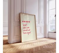Chef Was Cute Would Eat Here Again Review Print Poster Art A5 A4 A3 A2 A1 Maxi Home Decor Fashion Classic Unframed Fashion Quotes - 9095 (A4-210 x 297 mm)