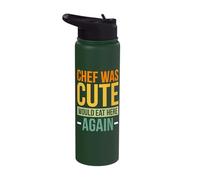 Chef was Cute Would Eat Here Again Stainless Steel Insulated Water Bottle