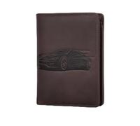 Chef Winner Leather Car Paper Holder - Organiser - Grey Card, License, ID Card, Cards, Very Complete, Soft Leather for Men or Women, Brown Wallet, 15X10X1 CM, Modern
