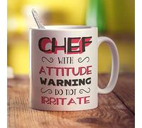 Chef with Attitude Warning Do Not Irritate Mug - 11oz Ceramic Cup