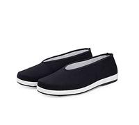 Chef Work Shoes Old Beijing Cloth Shoes Unisex Chinese Traditional Rubber Sole Kung Fu Tai Chi Shoes Slip on Canvas Shoes for Casual Breathable Black