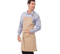 Chef Works ABCD056-NAT-0 Austin Denim Bib Apron Natural, Brown