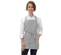 Chef Works Apron with Three Pockets, Plain, Grey, One Size
