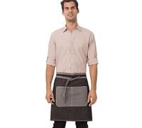 Chef Works AW044-BLK-0 Bronx Half Bistro Apron, Black