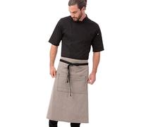 Chef Works AW051-BLK-0 Portland Fine Stripe Bistro Apron, Grey