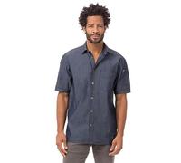 Chef Works B074-M Detroit Denim Short Sleeve Shirt, Medium, Blue
