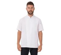 Chef Works B471-XXL Springfield Zipper Unisex Chefs Jacket, 2X-Large, White