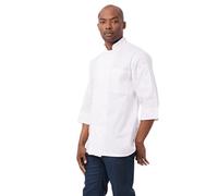 Chef Works B647-XXL 3/4 Sleeve Unisex Chefs Jacket, 2X-Large, White