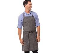 Chef Works Unisex Corvallis Bib Apron, Black Steel Grey, One size