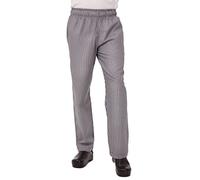 Chef Works Essential Unisex Baggy Pants - Large / L / Lrg - Small Black Check Design, Waist Size: 38-40 inch, Polycotton, Men's & Women's Chef Pants, 3 Pockets, A026-L