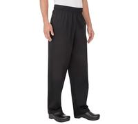 Chef Works Men's Essential Baggy Chef Pants, Black, Medium