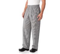 Chef Works Men's Essential Baggy Zip-Fly Chef Pants, Small Check, Large