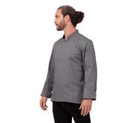 Chef Works Men's Lansing Chef Coat, Grey, XXL