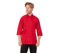 Chef Works Men's Morocco Chef Coat Jackets, Red, XXL