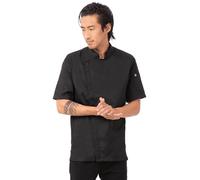 Chef Works Men's Springfield Chef Coat Jacket, Black, 4XL