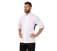 Chef Works Men's Valais Coat Chef s Jacket, White W/Gray Contrast, M UK