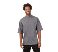 Chef Works Mens Vsssgbcl Chef s Jacket, Dark Gray W/ Black Contrast, L UK