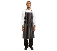 Chef Works Premium Woven Bib Apron Black and White Stripe
