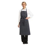 Chef Works Premium Woven Bib Apron Navy & White Stripe